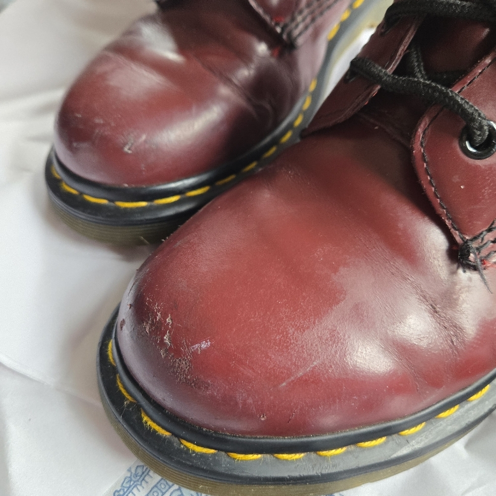 Dr. Martens Doc Martens Burgundy Leather 1460 Grunge Combat Boots 8 11821 - Picture 16 of 16